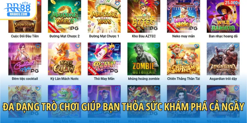 Đa dạng trò chơi giúp bạn thỏa sức khám phá cả ngày